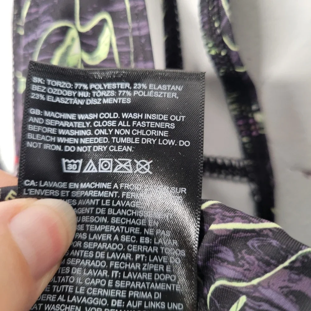 North Face Girls Never‎ Stop Bralette XL 14/16 Black Floral Athletic Performance